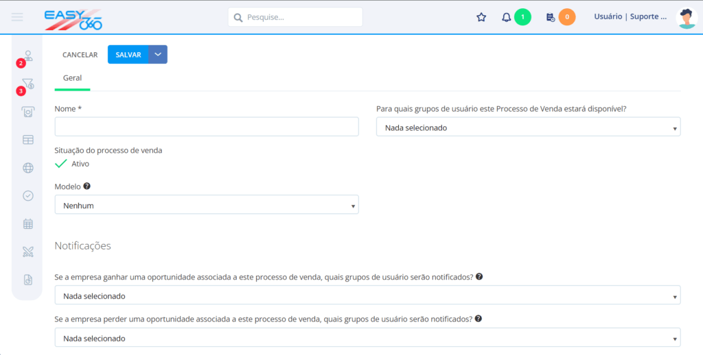 Preencha o formulário de cadastro e clique para salvar