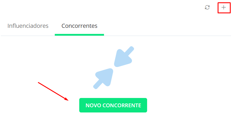 Clique no botão + ou em Novo Concorrente