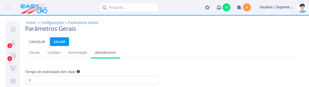 Atendimento em Parâmetros Gerais