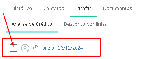 Para finalizar clique na flag da tarefa