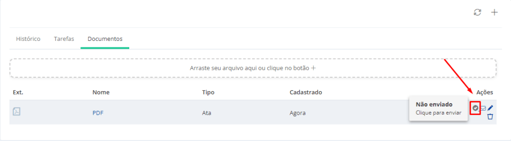 ícone em ações
